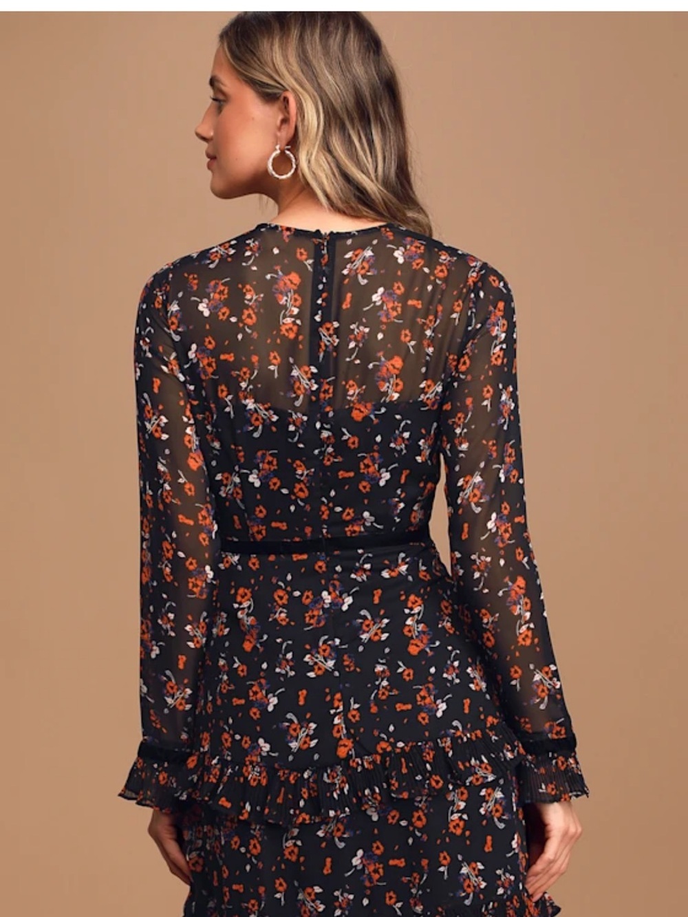 Lulus Long-Sleeve Ruffle Mini Dress - Medium - Picture 4 of 16